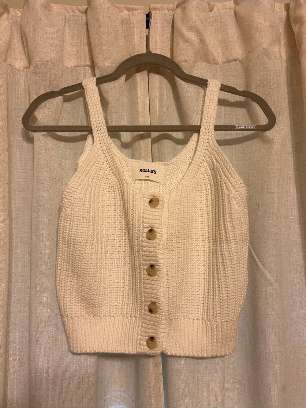 ROLLA'S Cream Knit Button-Front Camisole